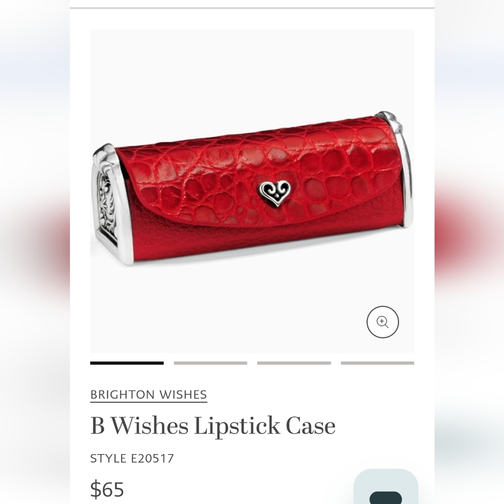 Brighton Red Crocodile-Embossed Lipstick Case